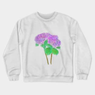 2 purple and pink hydrangeas Crewneck Sweatshirt